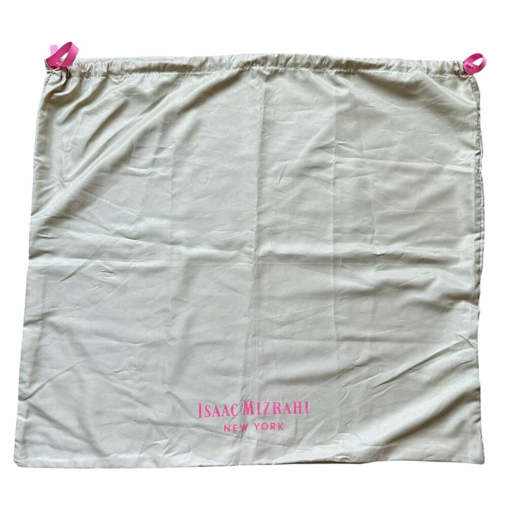 Isaac Mizrahi New York Beige Pink Logo Dust Bag 19.5x21.5